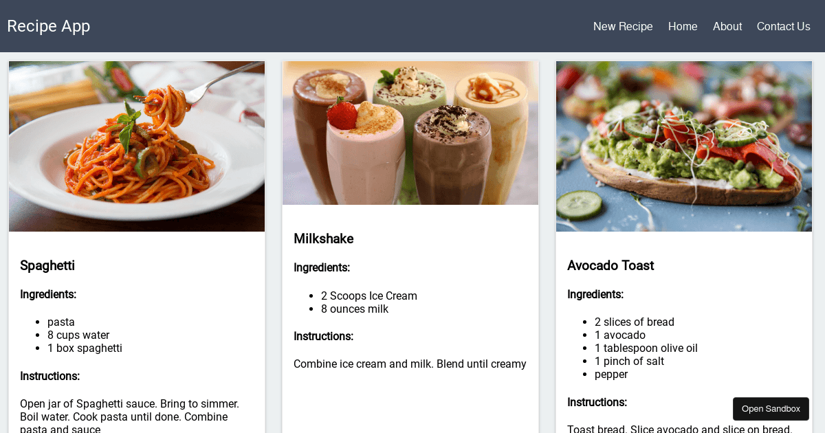 recipe-app - Codesandbox
