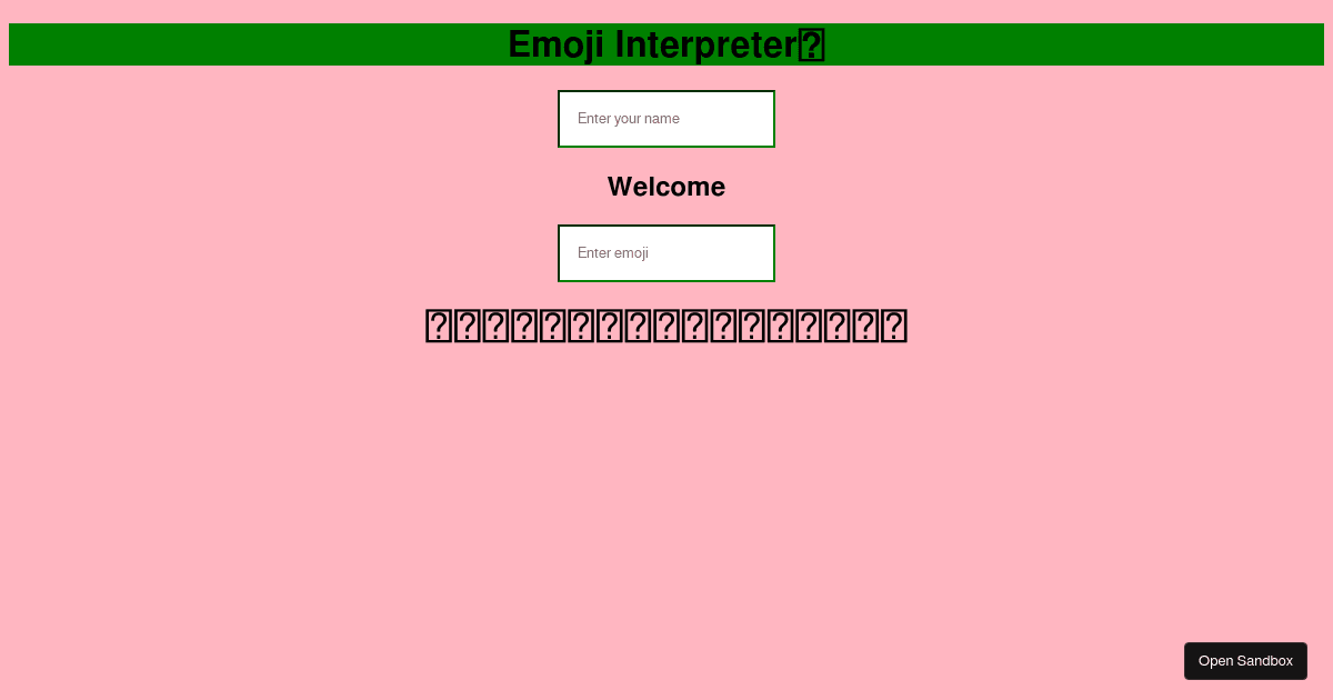 emoji interpreter - Codesandbox