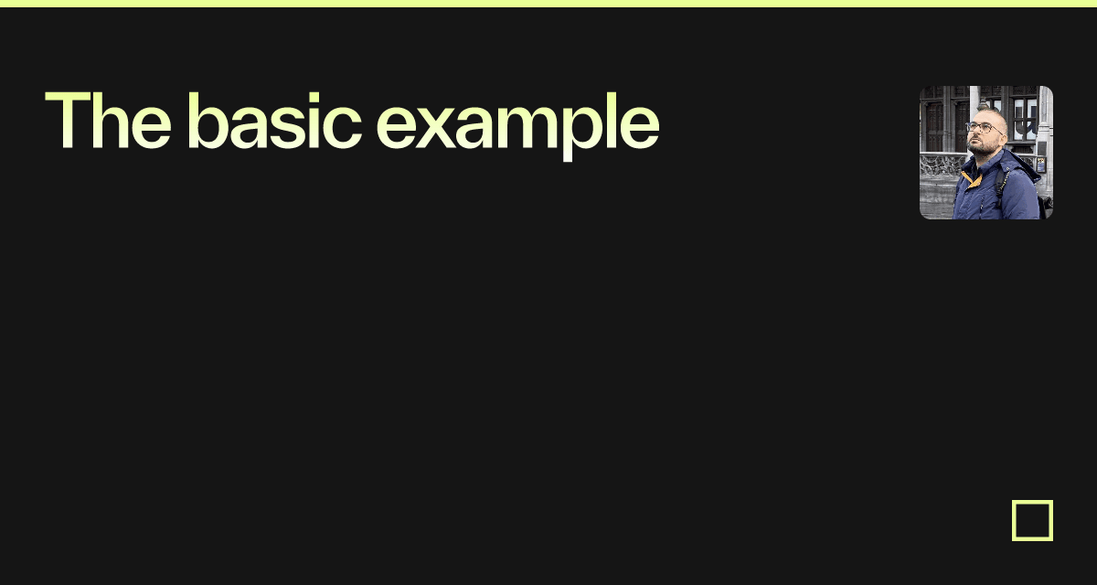 The Basic Example Codesandbox The Basic Example Codesandbox