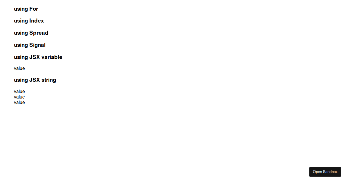 SolidJs initial - Codesandbox