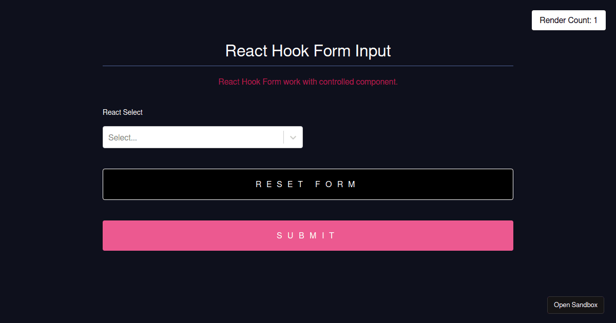 React Hook Form - RHFInput - Codesandbox