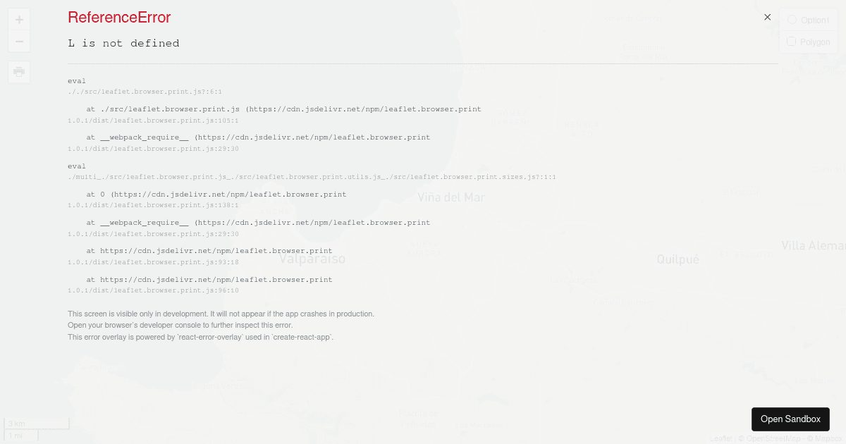 leaflet - behavior leaflet.browser.print button (forked) - Codesandbox