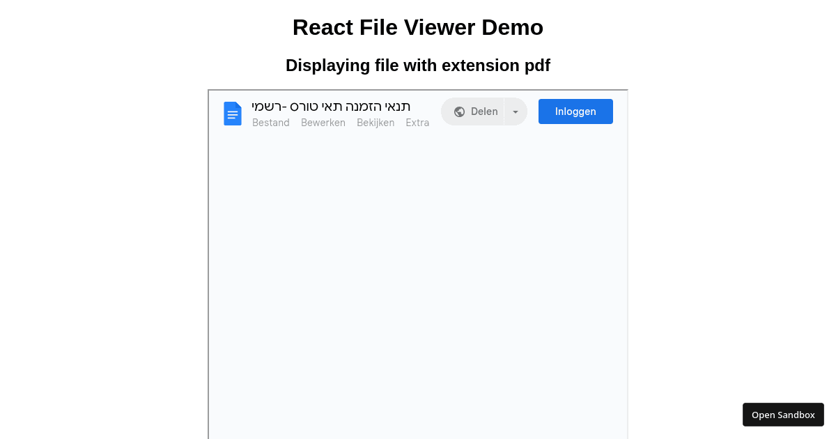 React File Viewer (forked) - Codesandbox