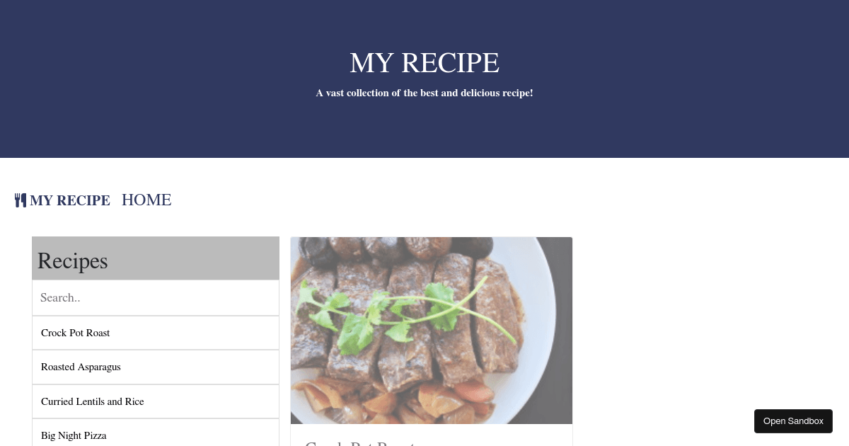 Recipe - Codesandbox
