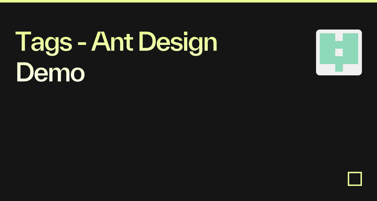 Tags Ant Design Demo Codesandbox