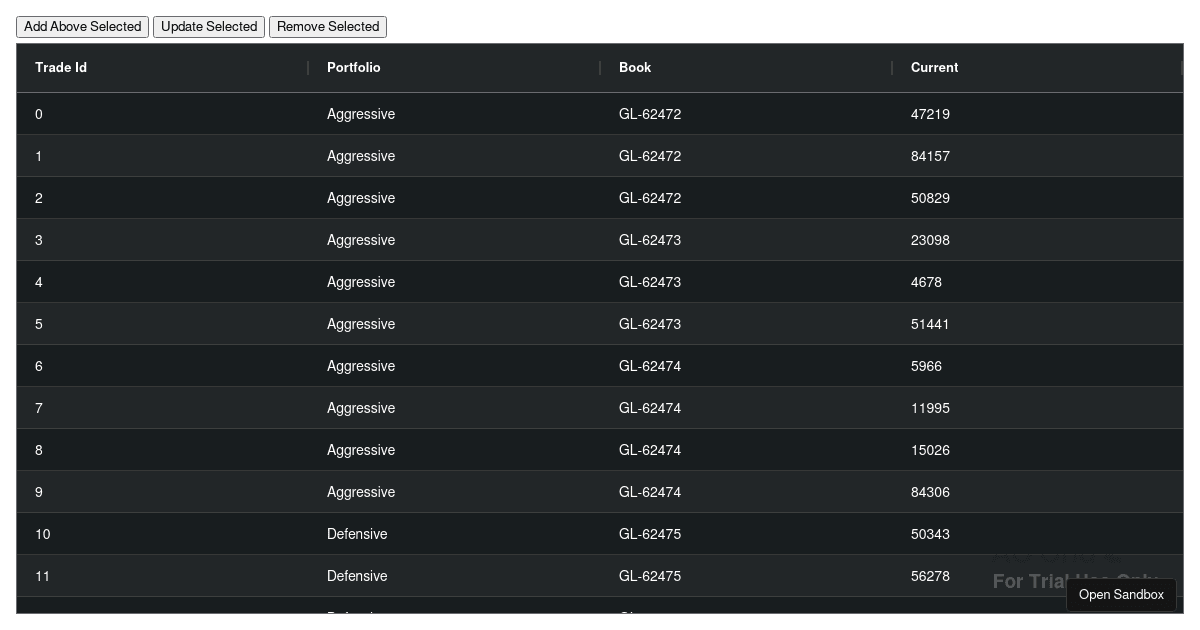 Ag grid packages codesandbox