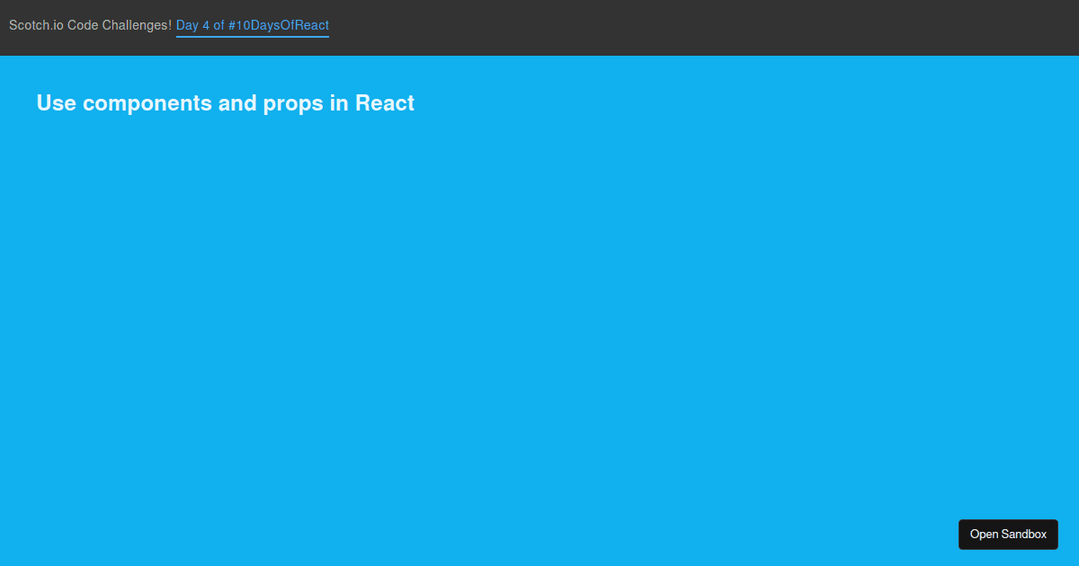 Challenge #4: Using Components - Codesandbox