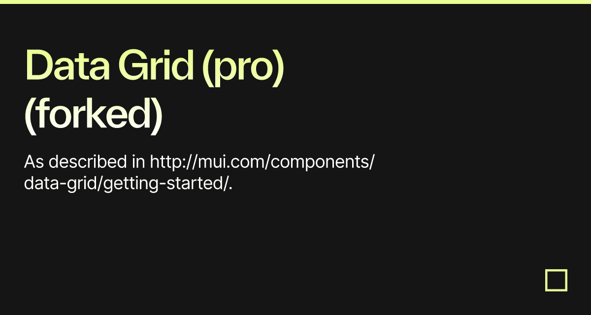Data Grid (pro) (forked) - Codesandbox