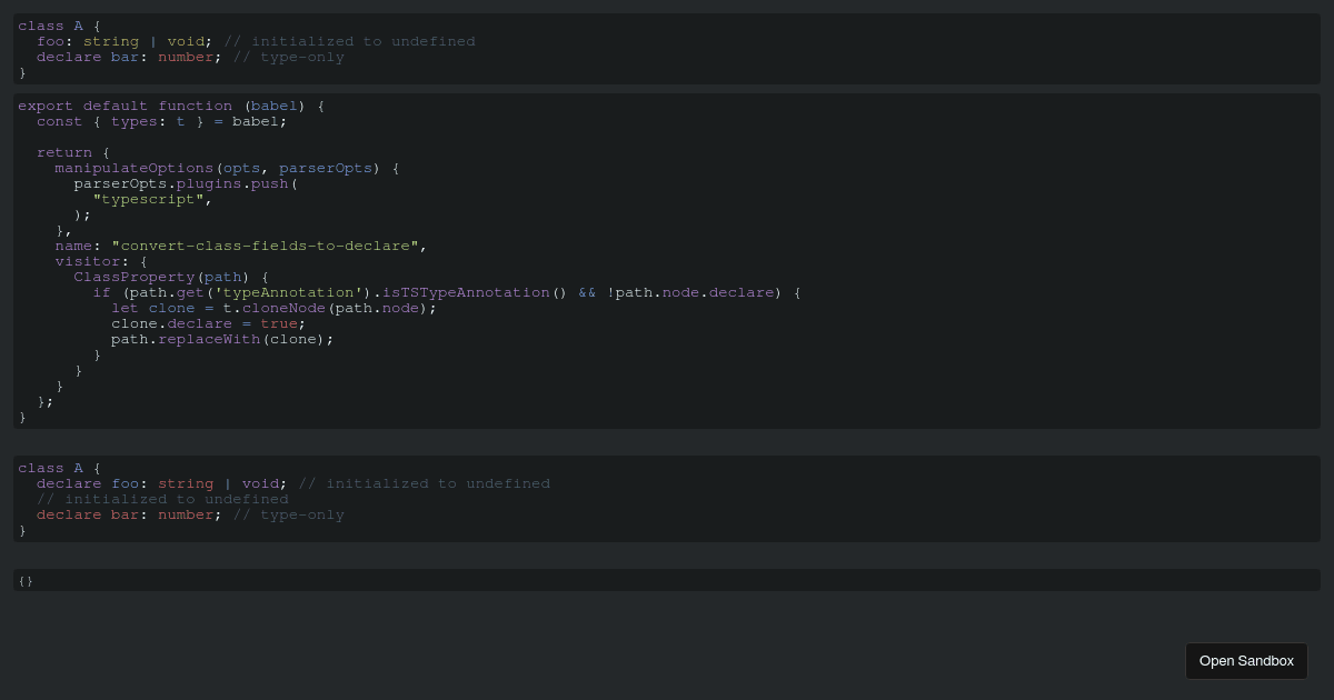 ts-convert-class-fields-to-declare - Codesandbox
