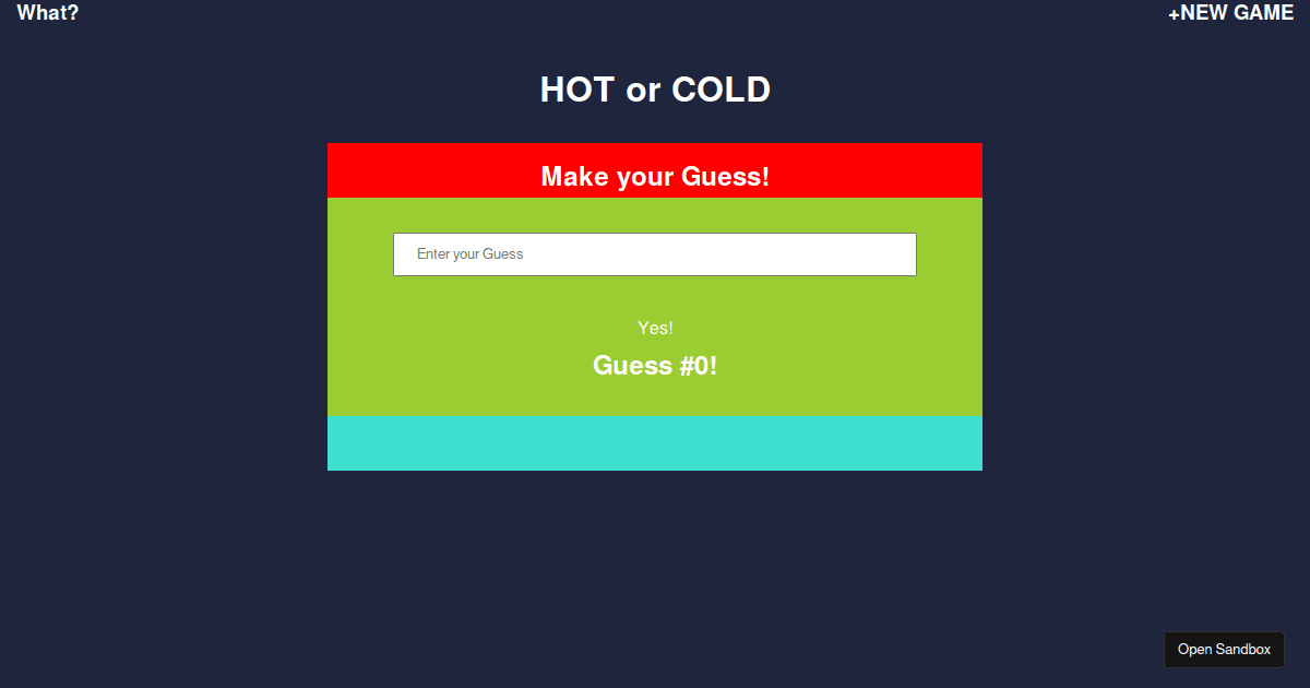Hot or Cold Codesandbox