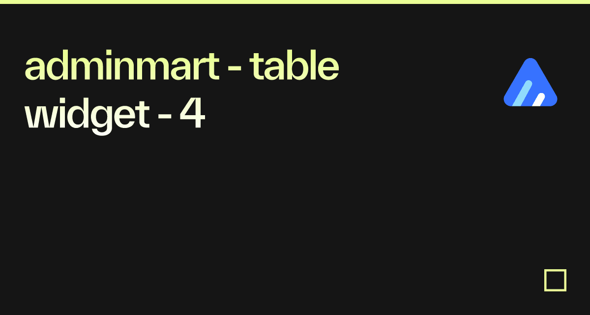 adminmart - table widget - 4 - Codesandbox