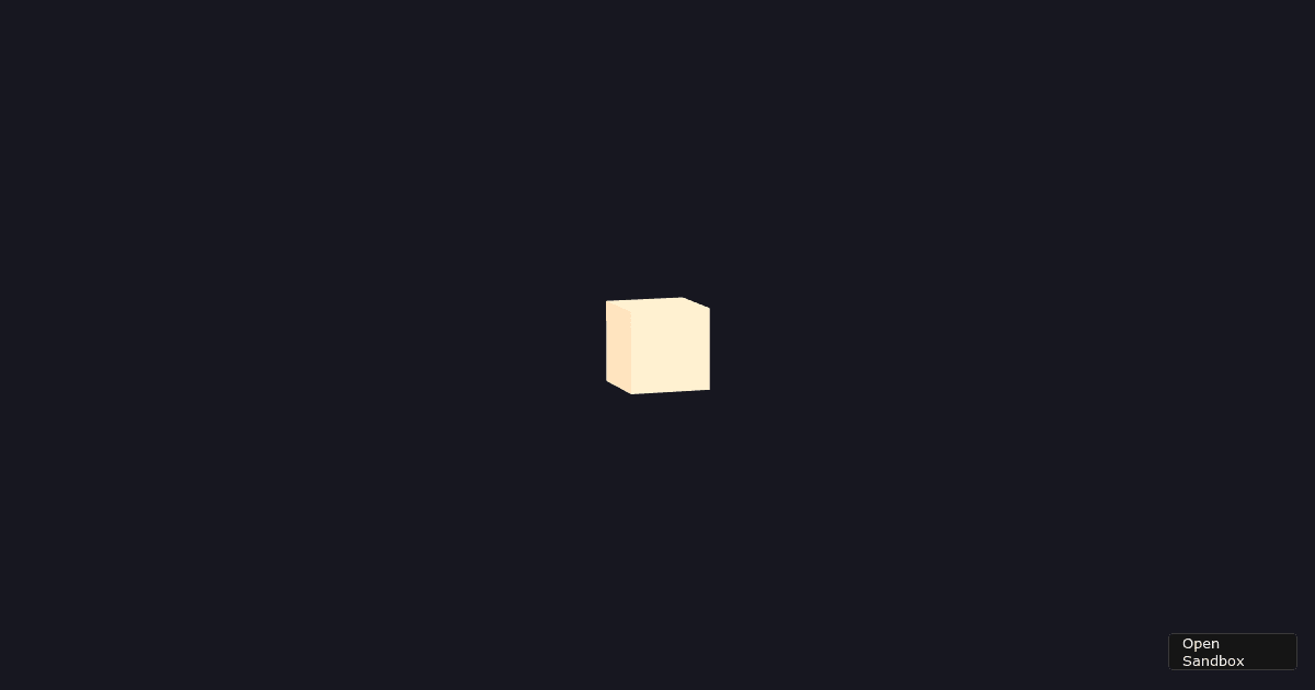 ThreeJS Camera click box to zoom - Codesandbox