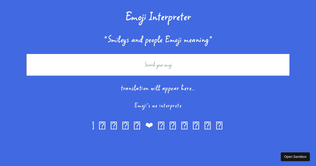 Emoji Interpreter - Codesandbox