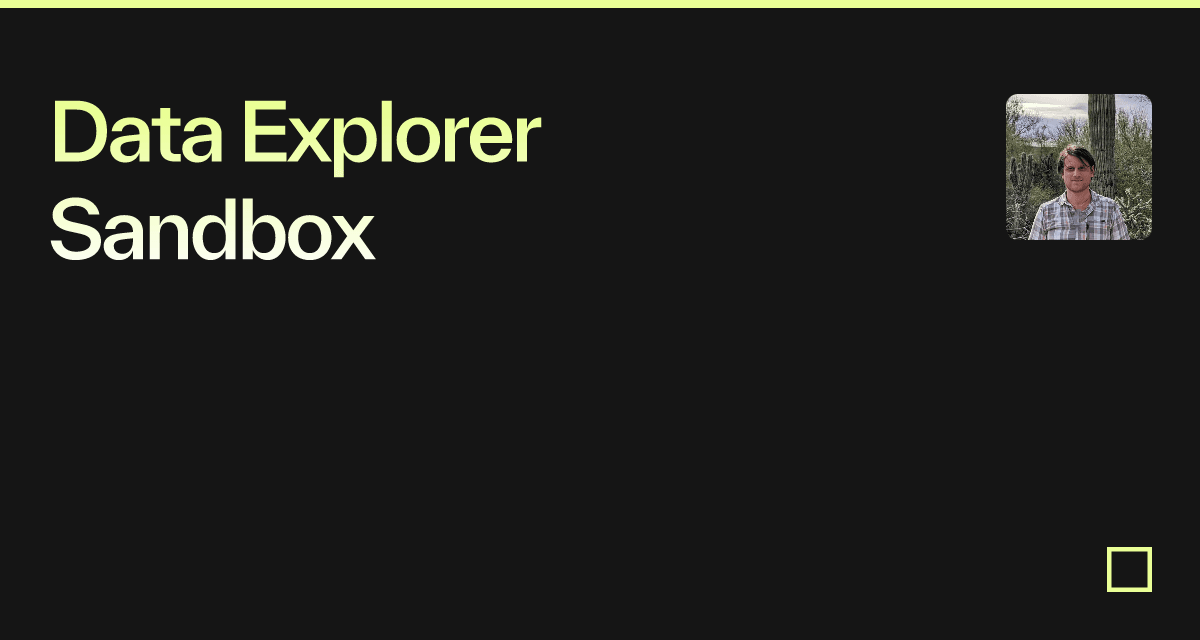 Data Explorer Sandbox - Codesandbox