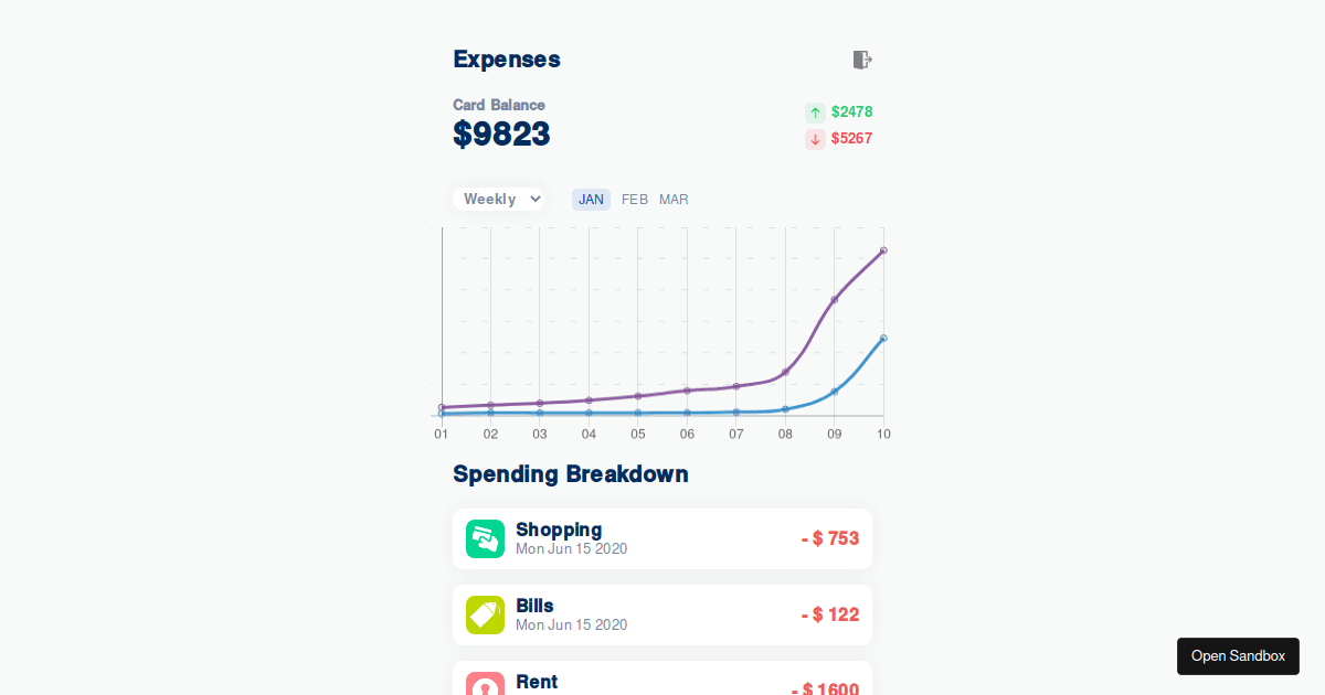 Expenses - Codesandbox