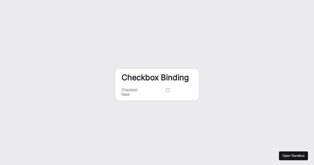 Forms - Checkbox Binding - Codesandbox