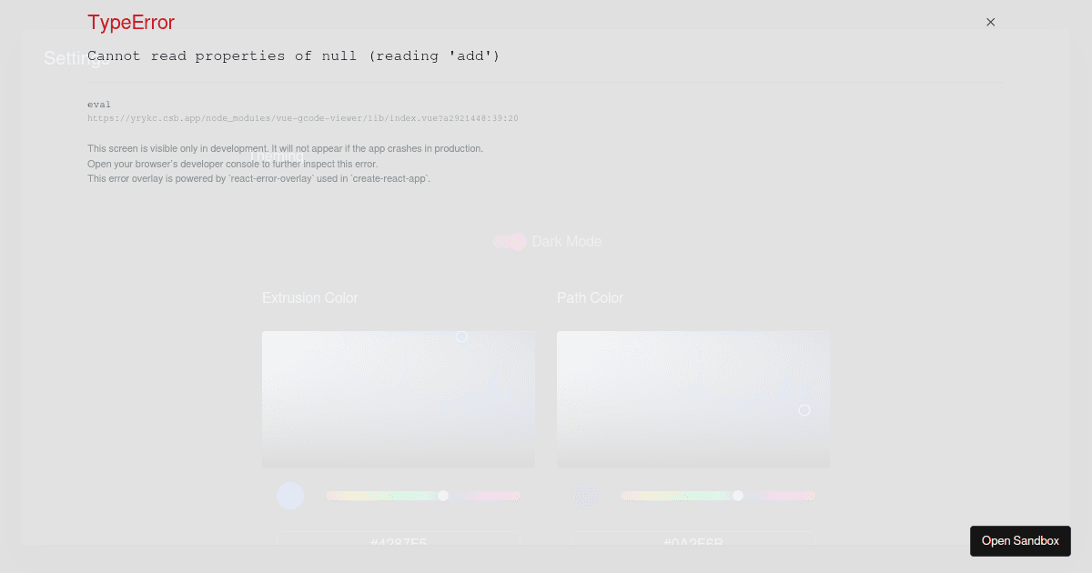 Vue GCODE Viewer (forked) - Codesandbox