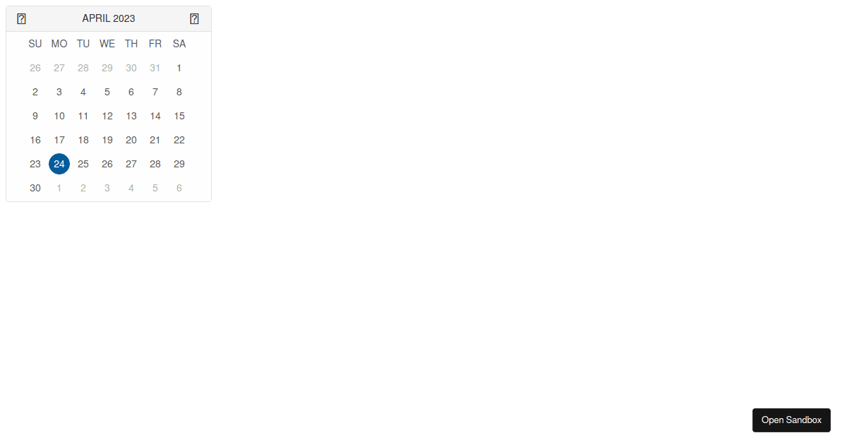 calendar - Codesandbox
