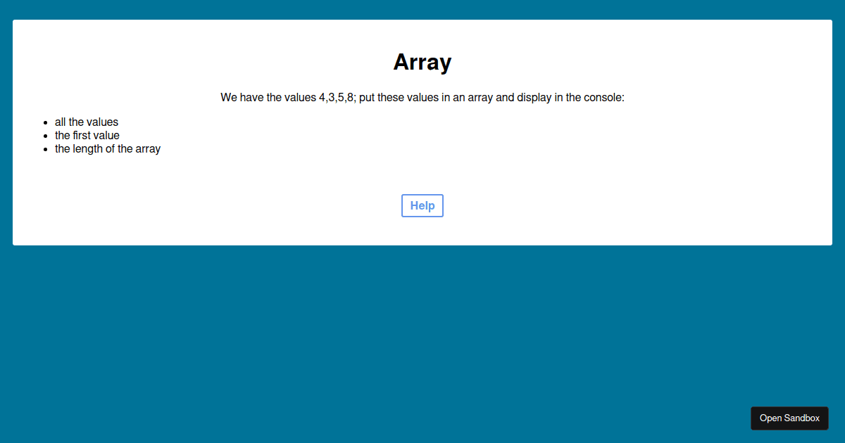 Array Init - Codesandbox