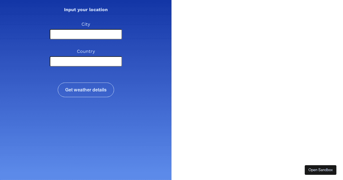 React Weather Widget (forked) - Codesandbox