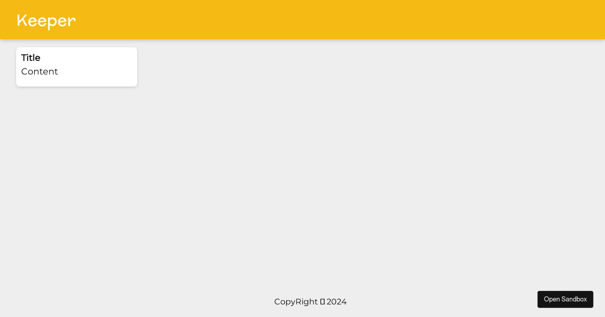 Keeper App Part 1 Starting (forked) - Codesandbox