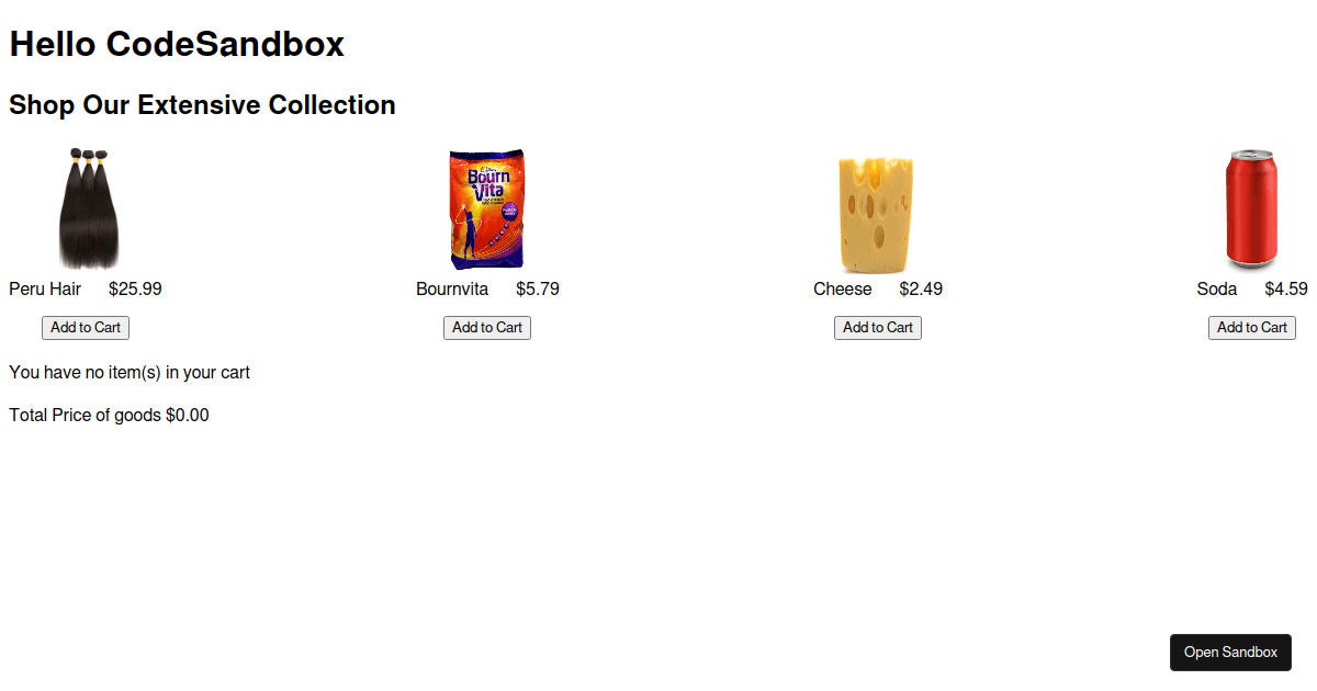 react - Codesandbox