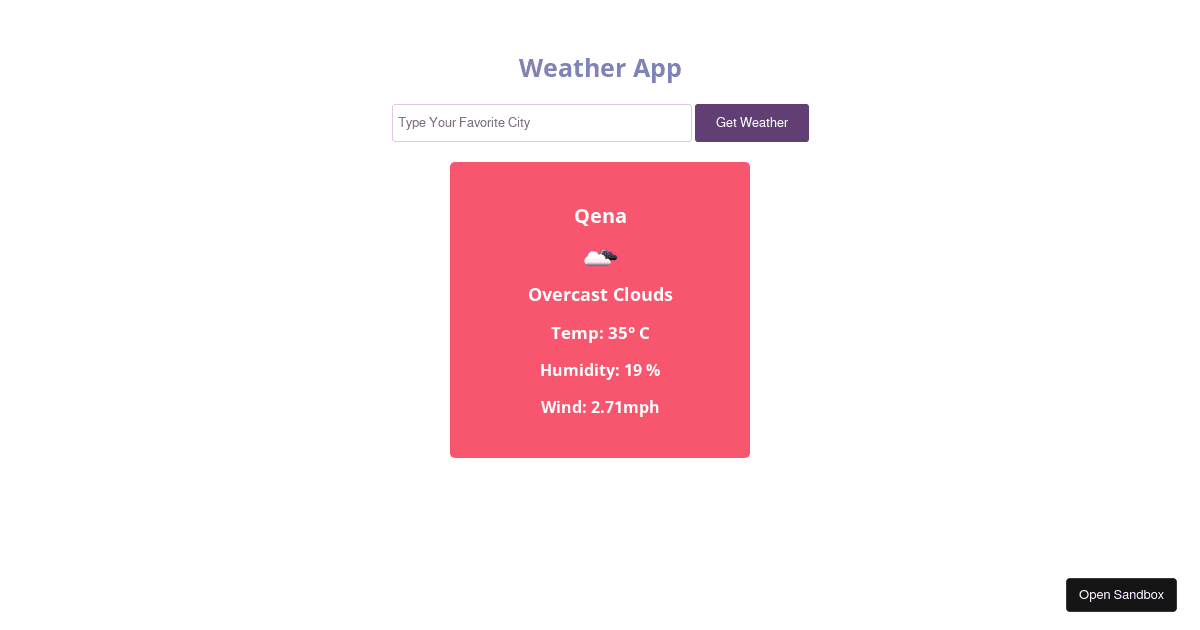 Weather App - Codesandbox