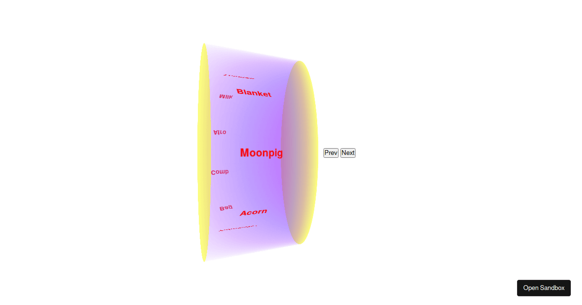 Carousel in Cylinder - Codesandbox