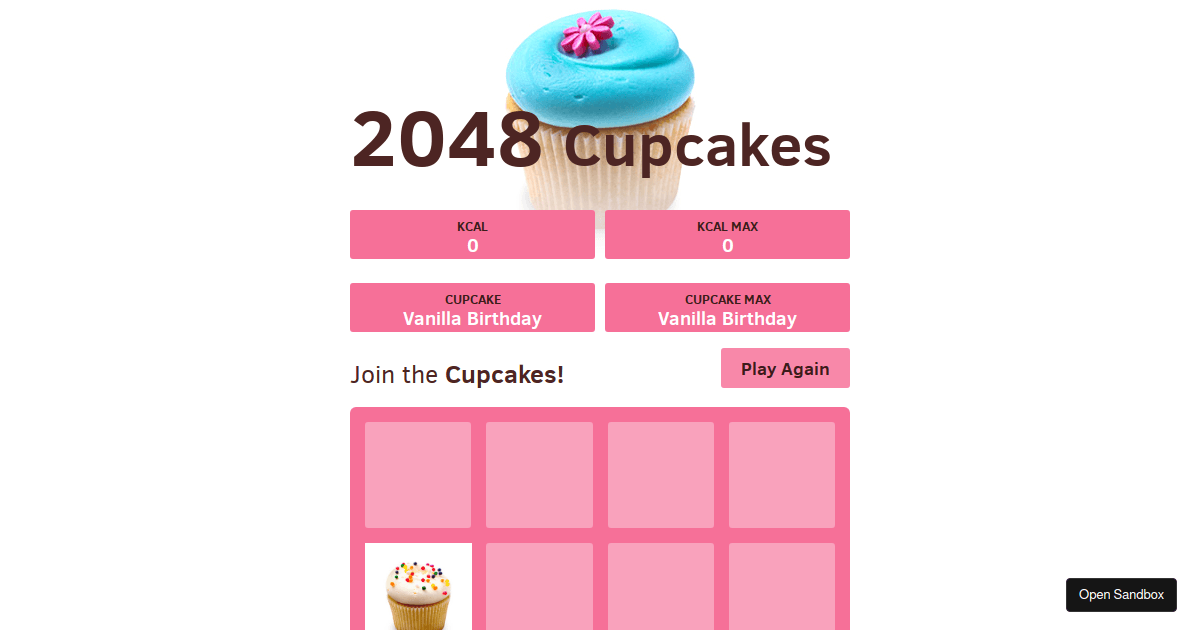 Play 2048 Cupcakes Game - ⚡ RapidWebApp