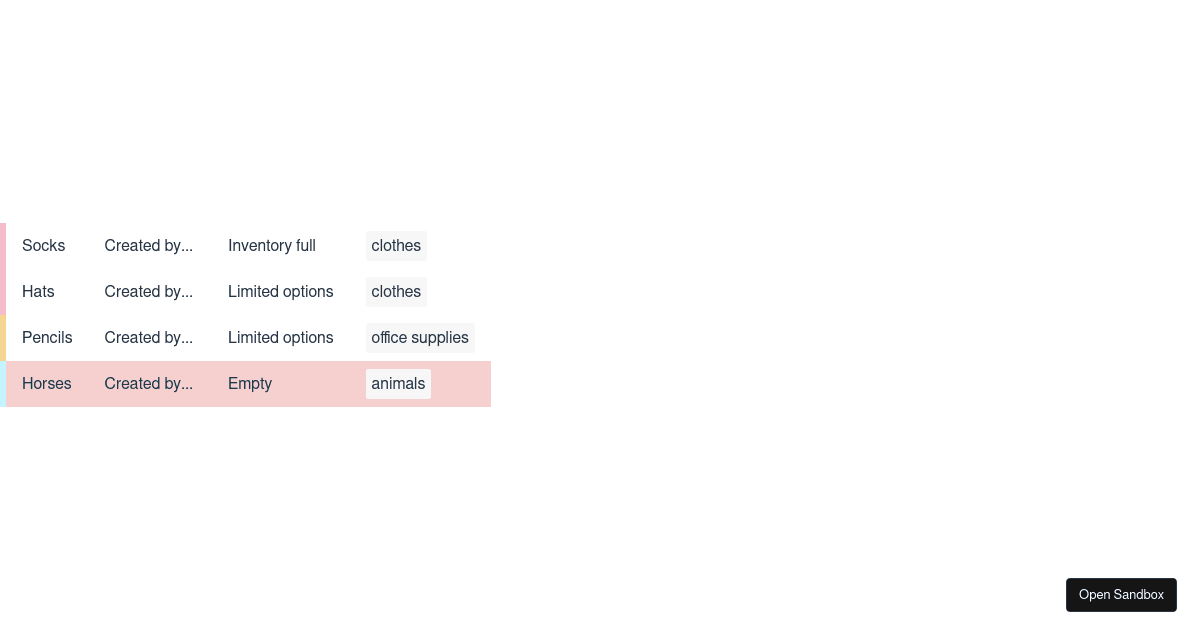 table-with-categories - Codesandbox