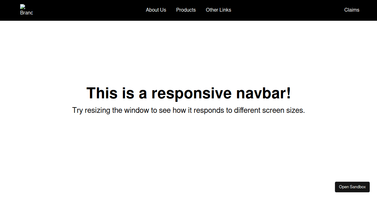 tailwind-navbar-react example (forked) - Codesandbox