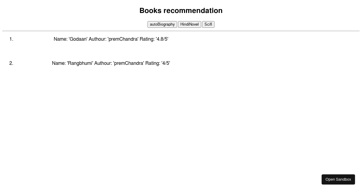 bookrecommendation - Codesandbox