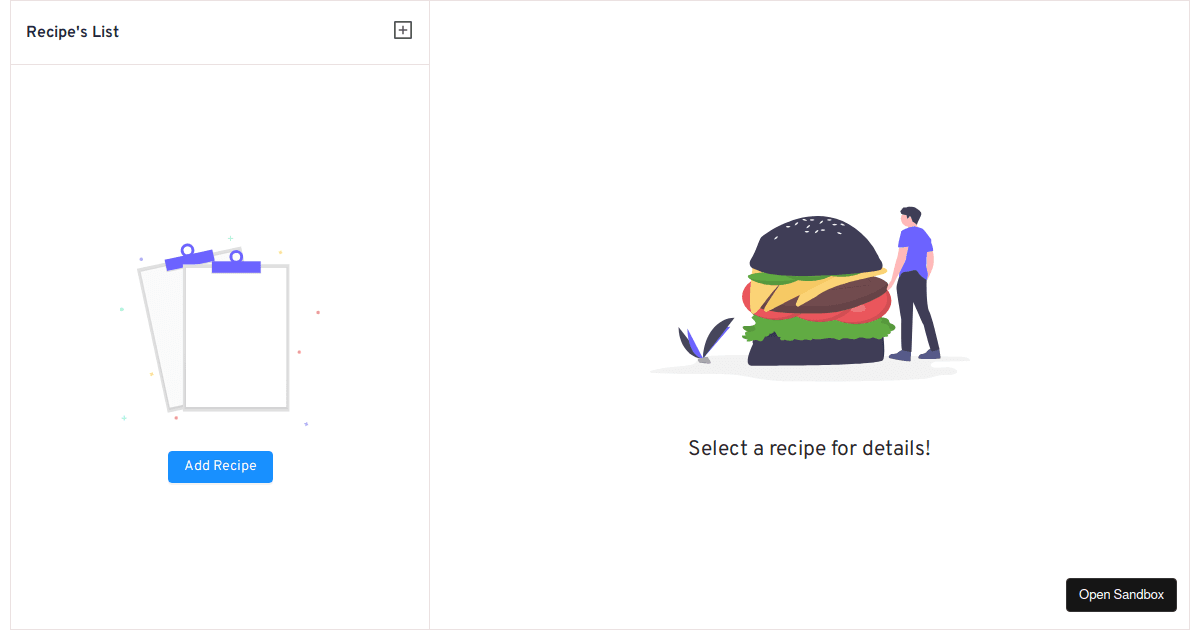 Recipe App - React/Redux - Codesandbox