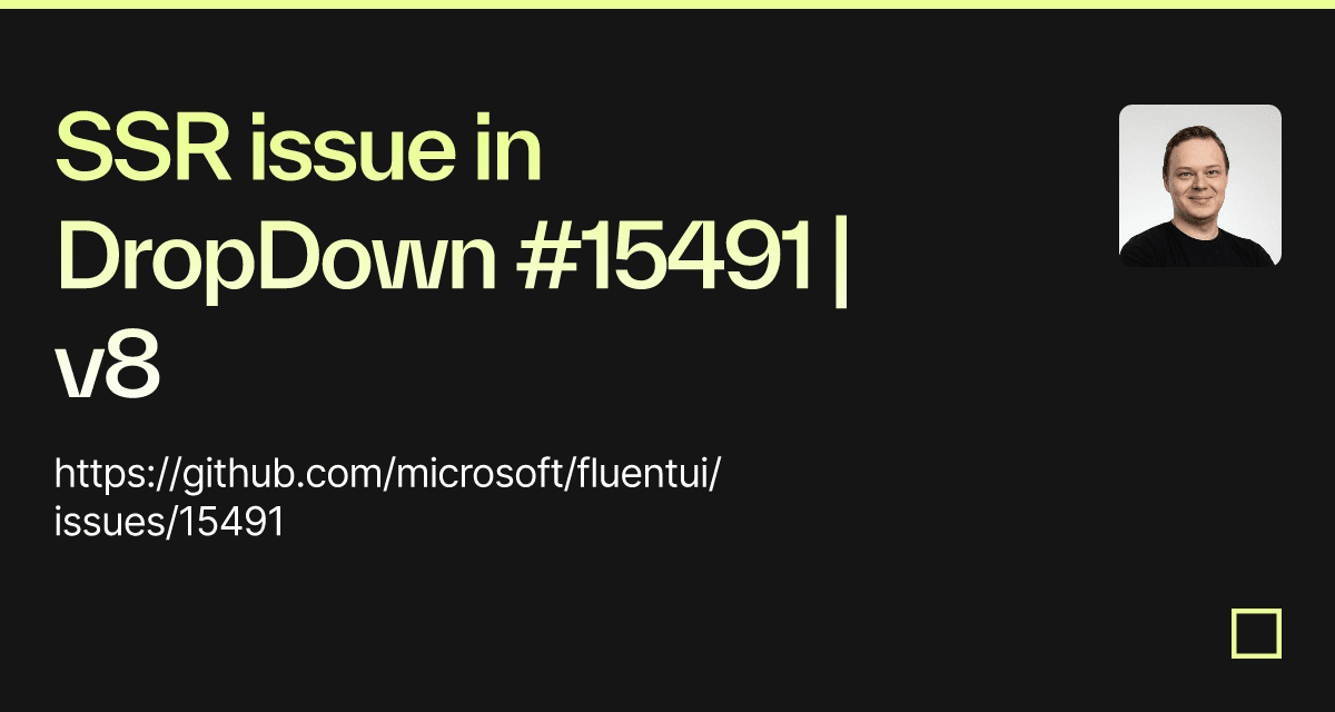 SSR issue in DropDown #15491 | v8 - Codesandbox