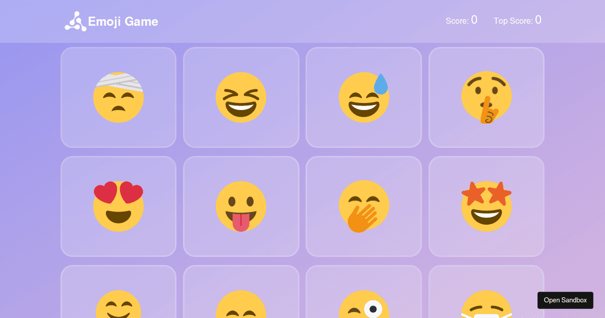 Emoji Game Codesandbox