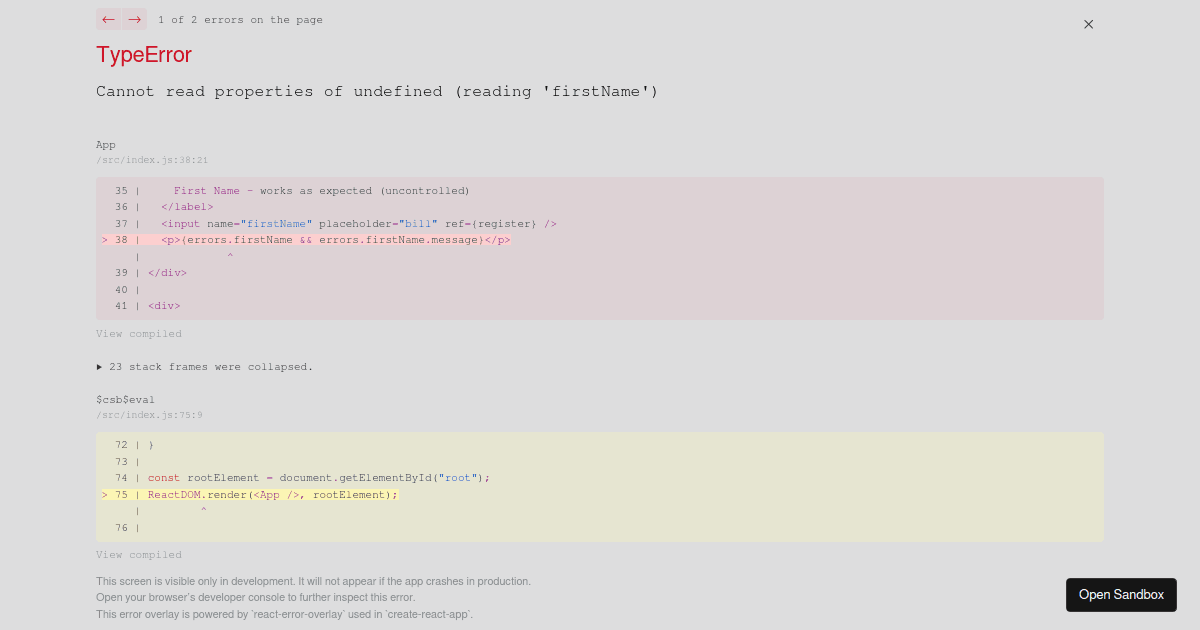 React Hook Form - Controlled Input (forked) - Codesandbox