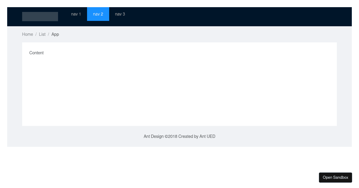 Header-Content-Footer - Ant Design Demo - Codesandbox