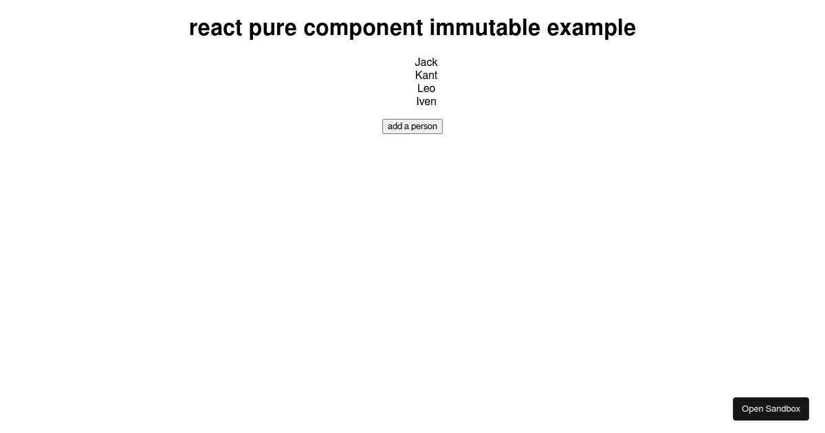 react immutable example Codesandbox
