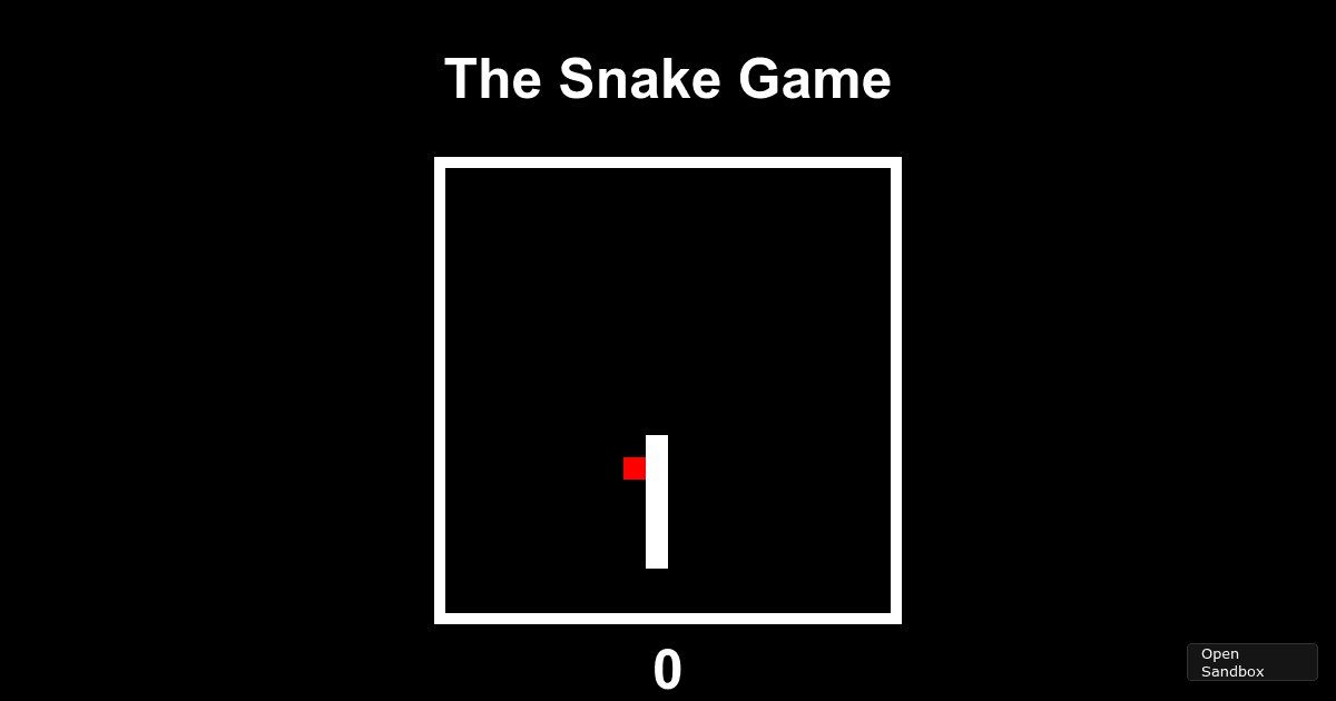 Snake Game - Codesandbox