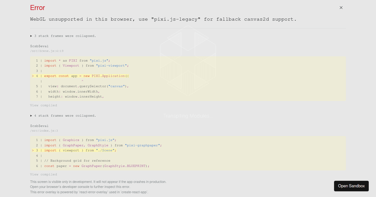 Pixi Viewport Grid drag and drop - Codesandbox