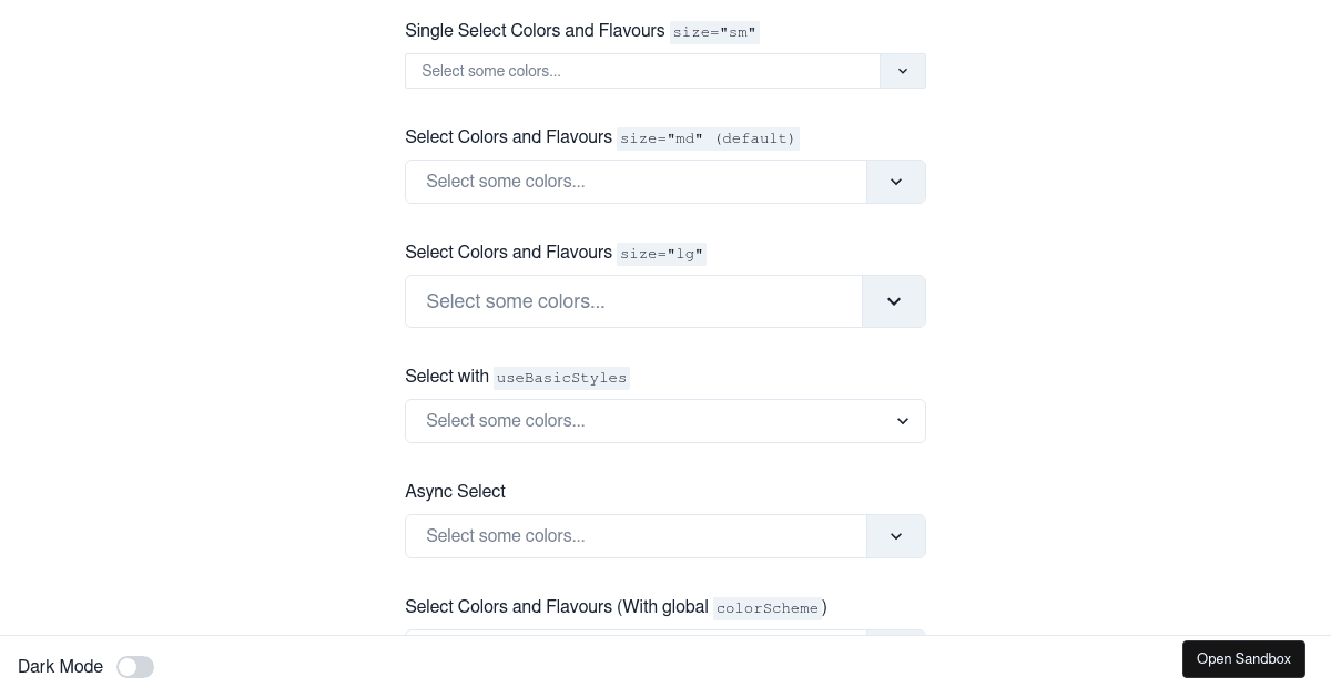chakra-react-select TS demo - Codesandbox