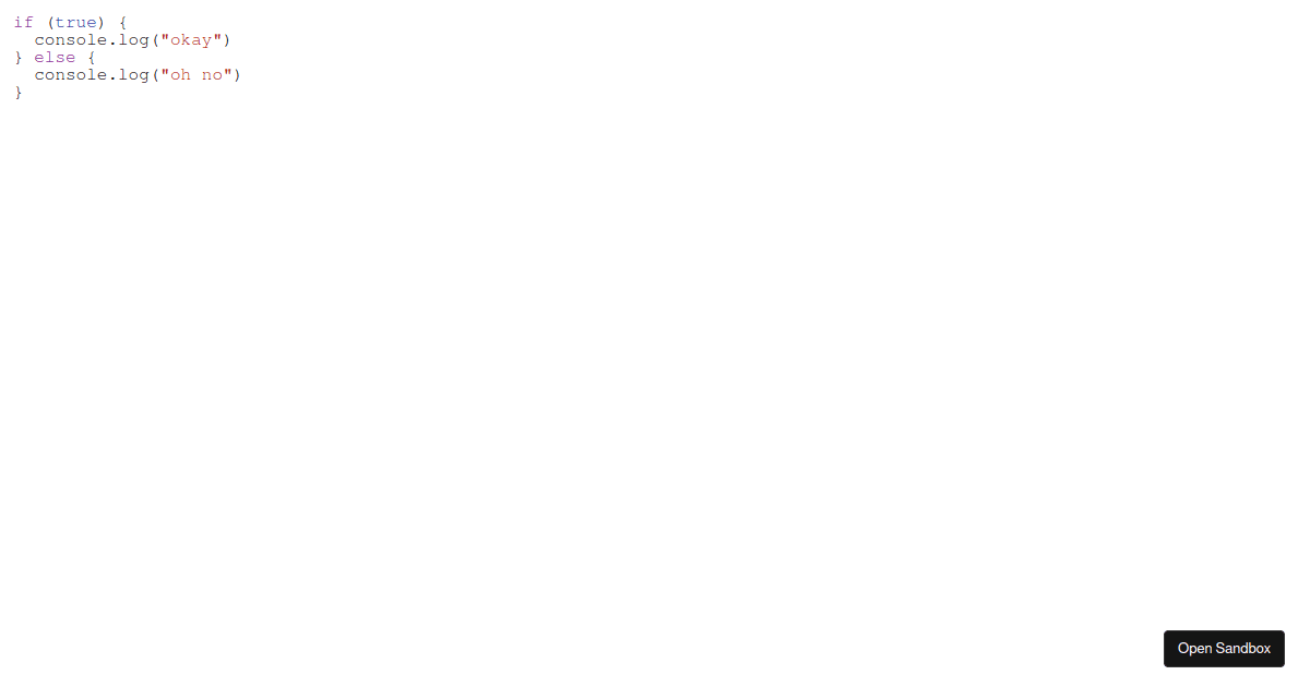 minimal syntax highlighting test - Codesandbox