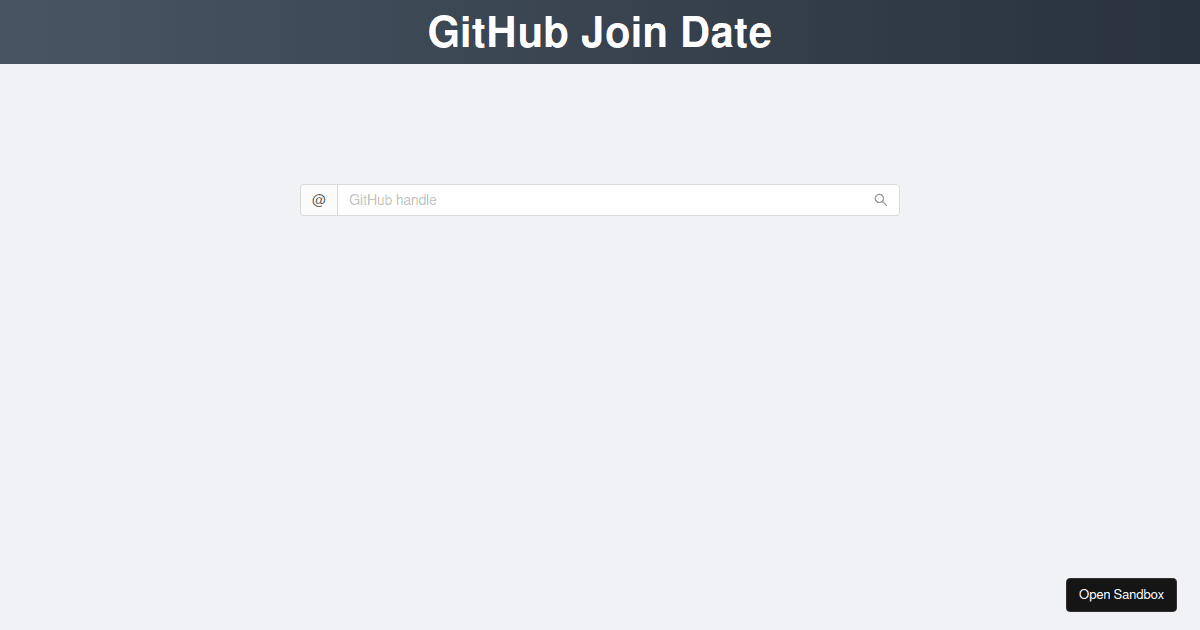 githubjoiningdatewithhooks Codesandbox