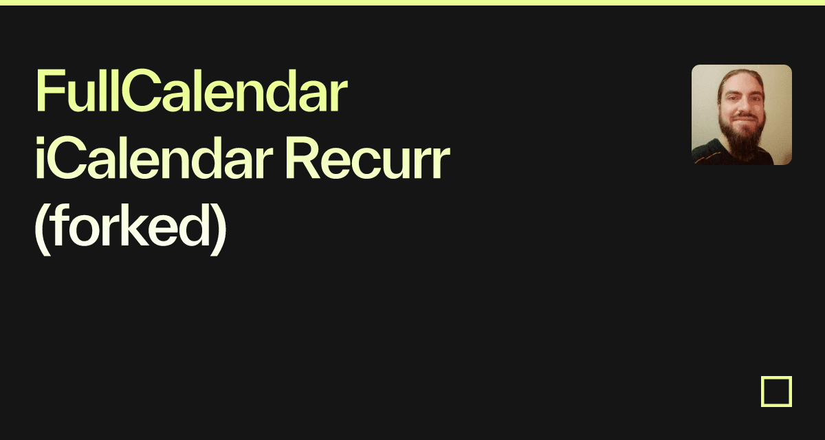 FullCalendar iCalendar Recurr (forked) - Codesandbox