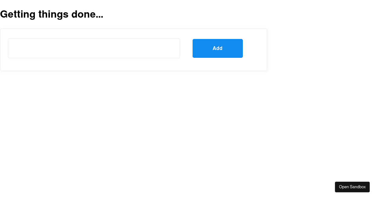 React To Do List Screencast - Codesandbox