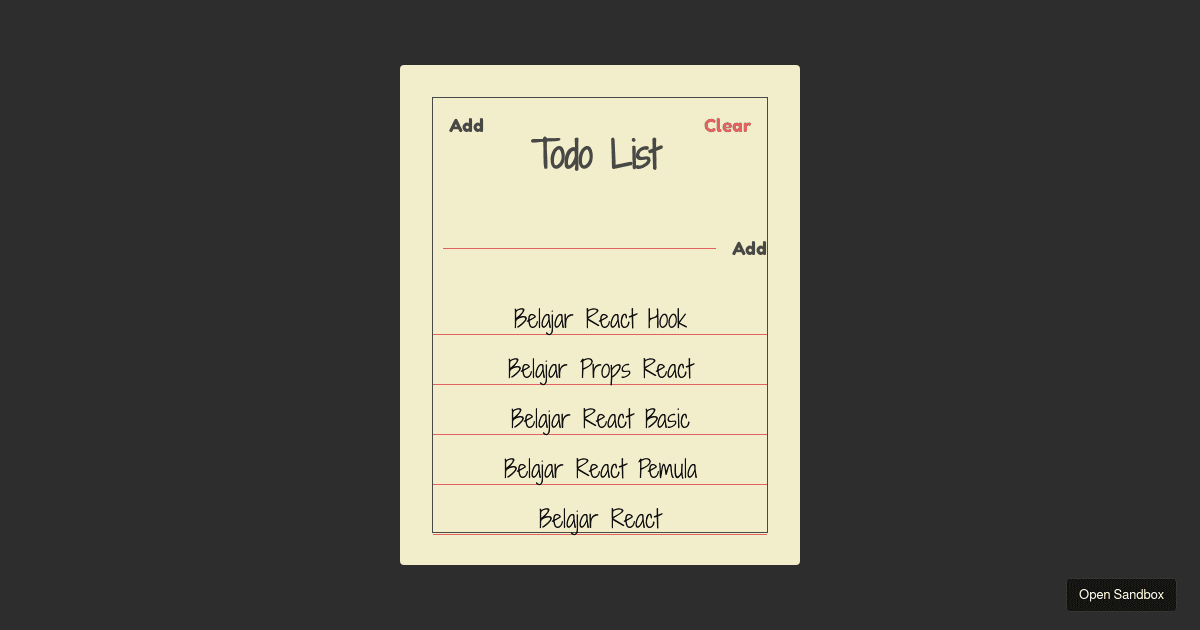 react - Codesandbox