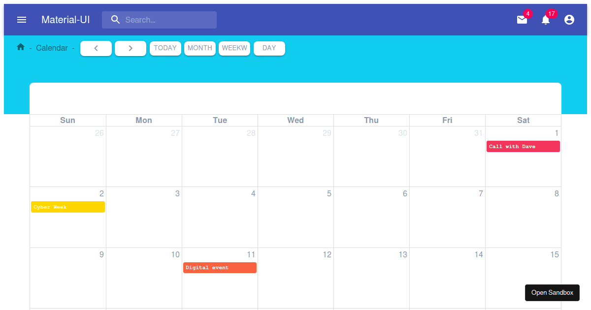 ReactFullcalendar Codesandbox