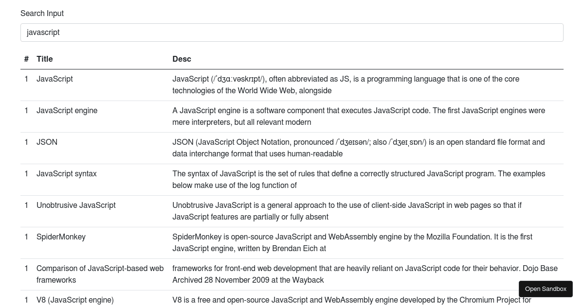 react - Codesandbox