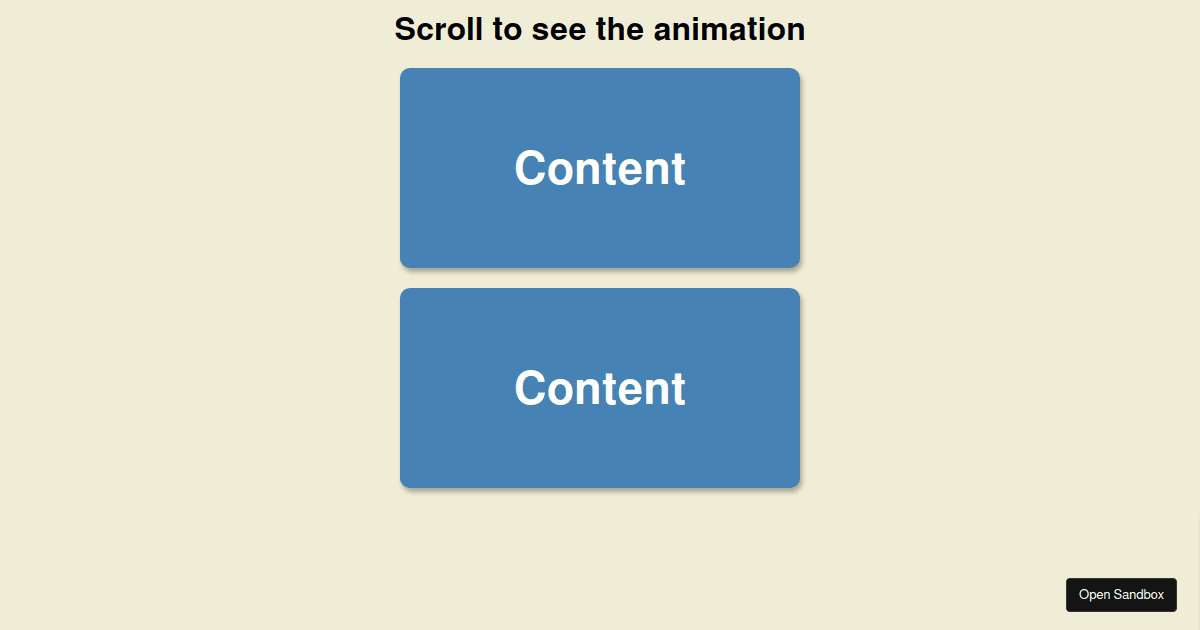 Scroll Animation content - Codesandbox