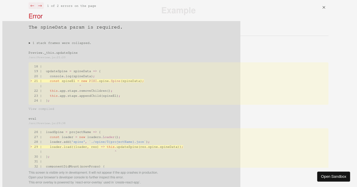 pixi-spine-player (forked) - Codesandbox